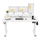 Homall 47" Wide Home Office Electric Height Adjustable Standing Desk Lifting Range 28~46" Computer Desk with Monitor Stand