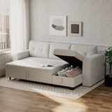 Homall Multi-Person Sofa Bed with Storage Space, Stretchable into Bed, 3 Seat Corduroy Sofa Bed