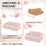 Homall Cloud Boneless Corduroy Sofa Loveseat Double-seater Couch Lounge Floor Chair for Bedroom