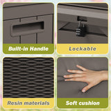 Homall 100-Gallon Outdoor Resin Deck Box for All-Weather Use Lockable Waterproof Storage Solution with Cushion Storage