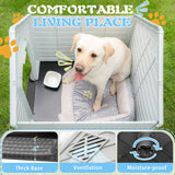 Homall Dog Kennel Plastic Dog House Indoor Outdoor for Large Dogs, 30 inch All Weather Doghouse Puppy Shelter with Air Vents, Elevated Floor Ventilate