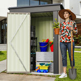 Homall 3' x 5' Mental Outdoor Storage Shed, with Groove Roof and Lockable Door, for Garden and Patio, Brown