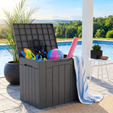 Homall 31-Gallon Resin Deck Box with Lockable Lid, Multi-Functional Outdoor Storage Bench for Patio, Garden, and Backyard