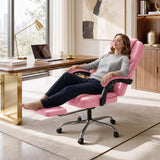 Vyrox Ergonomic Executive Office Chair with Massage Lumbar Support & Footrest, Reclining High Back Leather Office Chair with Padded Armrests, Adjustable Height Desk Chair