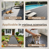 Homall 44-Pack Interlocking Deck Tiles, Outdoor Waterproof DIY Installation Flooring Slip-Resistant Surface for Backyards, Balconies, and Porches