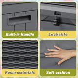 Homall 100-Gallon Outdoor Resin Deck Box for All-Weather Use Lockable Waterproof Storage Solution with Cushion Storage