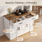 Homall Coffee Bar Cabinet, Freestanding Kitchen Sideboard Buffet Storage Cabinet with 2 Drawers & 3 Doors, Storage Cabinet with Adjustable Shelves for Dining Room Living Room