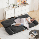 Homall Futon Sofa Bed with Adjustable Backrest & Five Angles Adjustable Armrests Sofa Couch for Small Spaces Living Room Office,PU Black