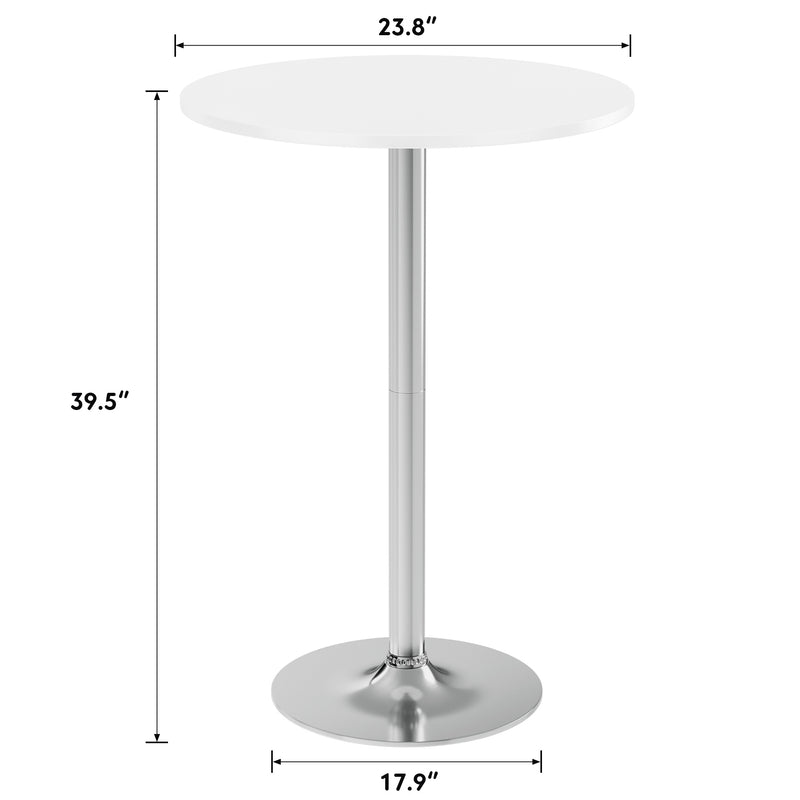 Homall Bistro Pub Table Round Bar Height Cocktail Table Metal Base MDF Top Obsidian Table with Black Leg 23.8-Inch Top, 39.5-Inch Height