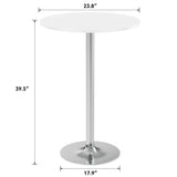 Homall Bistro Pub Table Round Bar Height Cocktail Table Metal Base MDF Top Obsidian Table with Black Leg 23.8-Inch Top, 39.5-Inch Height