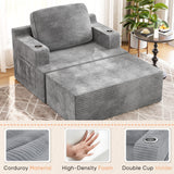 Homall Bean Bag Chaise Lounge Chair Indoor Cloud Couch Sofa with Double Cup Holder for Bedroom