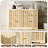 Homall Fluted 6 Drawers Dresser for Bedroom, 48" Modern Chest of Drawers with Metal Handle, Wood Closet Storage Organizer for Living Room