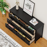 Homall 7-Drawer Wood Dresser for Bedroom, Large Storage Cabinet with Anti-Tip Safety and Footstool-Integrated Design, Double Classified Storage Organizer Chest for Living Room, Brown