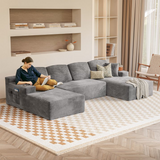 Homall 141" Cloud No Assembly Required Boneless Sectional Couch Modern Modular Sofa with U-Shapet Couches for Living Room Bedroom with Deep Seat