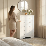Homall 6 Drawer Double Dresser Equipped with an Anti-Toppling Device, Modern Wood Chest of Drawer for Living Room Bedroom