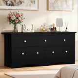 Homall 5 Drawer Double Dresser, Modern Wood Chest of Drawer for Living Room Bedroom
