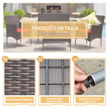 Lacoo 4 Pieces Patio Conversation Set Outdoor PE Rattan Wicker Chairs Set and Table