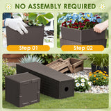 Homall 2-Pack Plastic Planter with Inside Pots, 24" Tall Planter for Indoor Outdoor Use, Rattan pattern Decorative Plastic Pot for Front Porch Containers Patio Deck