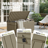 Homall 82 Gallon Outdoor Storage in Resin Deck Box Lockable Deck Box