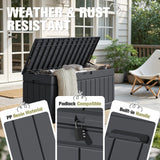 Homall 82 Gallon Outdoor Storage in Resin Deck Box Lockable Deck Box