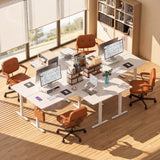 Homall L-Shaped Electric Standing Desk with Monitor Stand, 63 x 48 inch Height Adjustable Sit Stand Corner Desk, Computer Workstation for Home Office