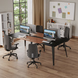Homall 8ft Conference Table for 10, Modern Seminar Boardroom Table for Office Conference Room, Large Meeting Table with Cable Grommets, Walnut & Black