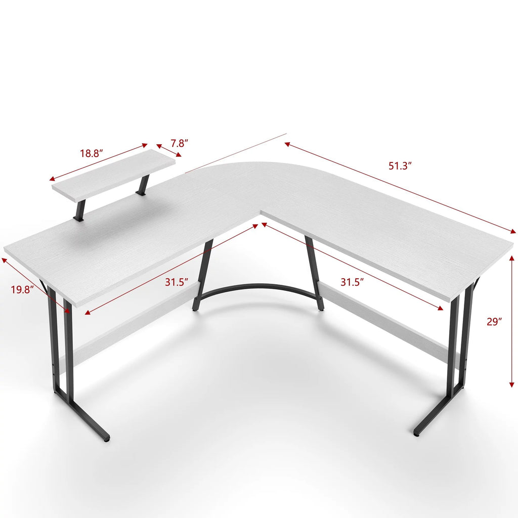 Homall L-Shaped Gaming Desk 51 Inches Corner Office Gaming Desk with R ...