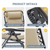 Lacoo Zero Gravity Chair Patio Outdoor Foldable Lawn Lounge Chair Reclining Chair with Adjustable Pillow Pack of 2