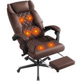 Vyrox Big and Tall Massage Office Chair with Heat & 6-Point Vibration, High-Back Executive Recliner with Footrest, PU Leather Desk Chair