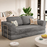 Homall 4 in 1 Convertible Sleeper Sofa Bed, Corduroy Loveseat with Sturdy Metal Frame, High-Resilience Foam Floor Couch, Foldable Futon for Living Room Bedroom Apartment, No Assembly Required