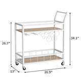 Homall Bar Cart Home Industrial Mobile Bar Cart with Wine Rack, Glass Holder and Wood Storage Shelves for Living Room, Kitchen, Party