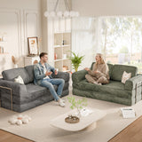 Homall 4 in 1 Convertible Sleeper Sofa Bed, Corduroy Loveseat with Sturdy Metal Frame, High-Resilience Foam Floor Couch, Foldable Futon for Living Room Bedroom Apartment, No Assembly Required