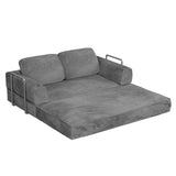 Homall 4 in 1 Convertible Sleeper Sofa Bed, Corduroy Loveseat with Sturdy Metal Frame, High-Resilience Foam Floor Couch, Foldable Futon for Living Room Bedroom Apartment, No Assembly Required