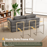 Homall 4 in 1 Convertible Sleeper Sofa Bed, Corduroy Loveseat with Sturdy Metal Frame, High-Resilience Foam Floor Couch, Foldable Futon for Living Room Bedroom Apartment, No Assembly Required