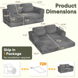 Homall 4 in 1 Convertible Sleeper Sofa Bed, Corduroy Loveseat with Sturdy Metal Frame, High-Resilience Foam Floor Couch, Foldable Futon for Living Room Bedroom Apartment, No Assembly Required