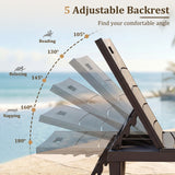 Homall Outdoor Chaise Lounge Chairs Set of 2, 5-Position Adjustable Waterproof Patio Outdoor Chaise Lounge
