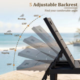 Homall Outdoor Chaise Lounge Chairs Set of 2, 5-Position Adjustable Waterproof Patio Outdoor Chaise Lounge