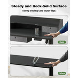 Homall 55"Height Adjustable Electric Standing Desk Sit-Stand Desk with Storage Shelf And Drawer Lifting Range 28~48" Office Computer Desk,Black
