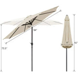 Homall 9 FT Beige Patio Umbrella Outdoor Market Table Umbrella with Push Button Tilt, 8 Sturdy Ribs