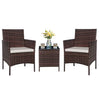 Homall 3 Pieces Patio Furniture Set Outdoor PE Rattan Wicker Patio Conversation Set Bistro Set with Tempered Glass and Cushioned Chairs