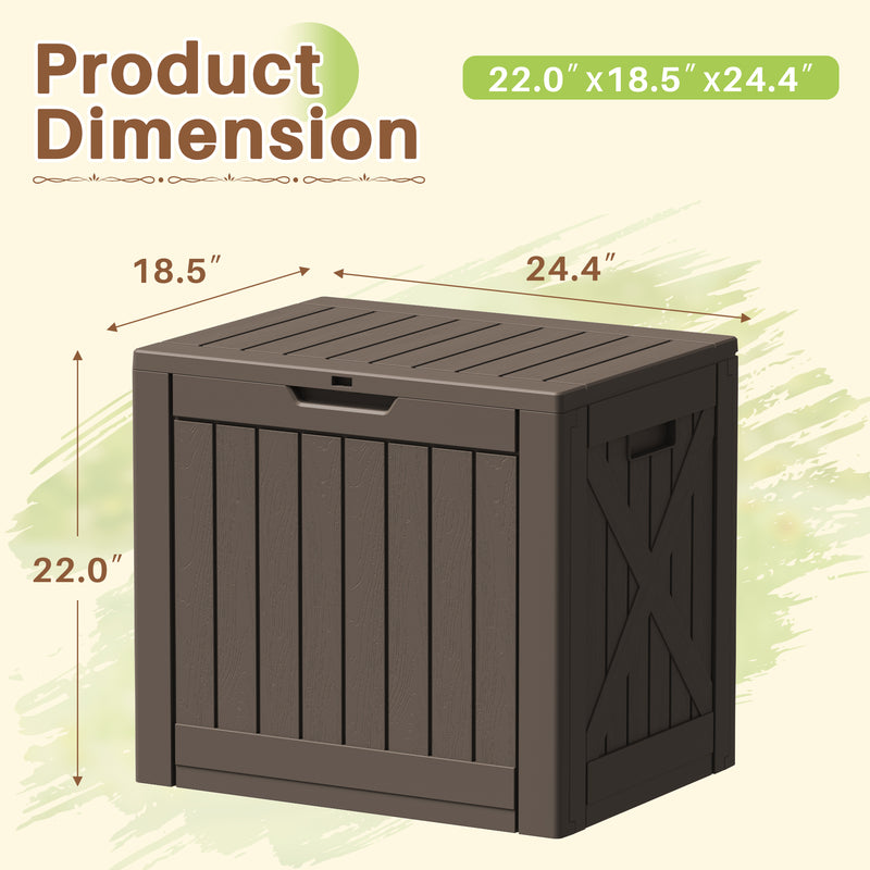 Homall 40 Gallon Resin Outdoor Storage Box with Lockable Lid Waterproof Resin Deck Box for Patio