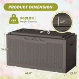 Homall 100-Gallon Outdoor Resin Deck Box for All-Weather Use Lockable Waterproof Storage Solution with Cushion Storage