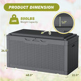 Homall 100-Gallon Outdoor Resin Deck Box for All-Weather Use Lockable Waterproof Storage Solution with Cushion Storage