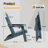 Homall Folding Adirondack Chair Outdoor HDPE Plastic Heavy Duty for Patio Backyard Garden, Blue