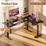 Homall L-Shaped Electric Standing Desk with Monitor Stand, 63 x 48 inch Height Adjustable Sit Stand Corner Desk, Computer Workstation for Home Office