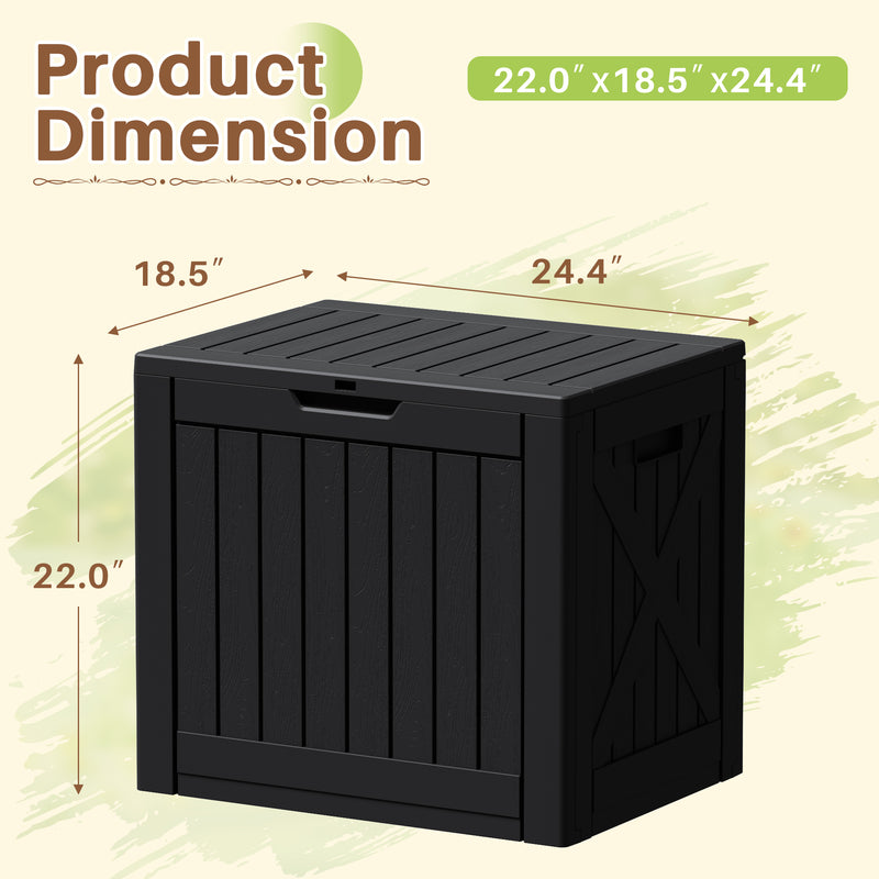 Homall 40 Gallon Resin Outdoor Storage Box with Lockable Lid Waterproof Resin Deck Box for Patio