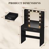 Homall Makeup Vanity Set with Mirro & 3 Modes Lights, Vanity Desk with Stool & Storage Drawers Shelves, Vanity Table with Power Outlet for Bedroom Dressing Room