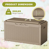 Homall 100-Gallon Outdoor Resin Deck Box for All-Weather Use Lockable Waterproof Storage Solution with Cushion Storage