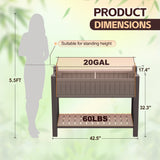 Homall 32" Tall Raised Garden Bed with Legs & Shelf, Outdoor Planter Box for Gardening Vegetables, Flowers and Herbs, 20 Gallon Capacity, Brown