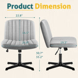 Homall Office Desk Chair Armless Swivel Vanity Chair, Fabric Padded Home Office Chair No Wheels, Gray